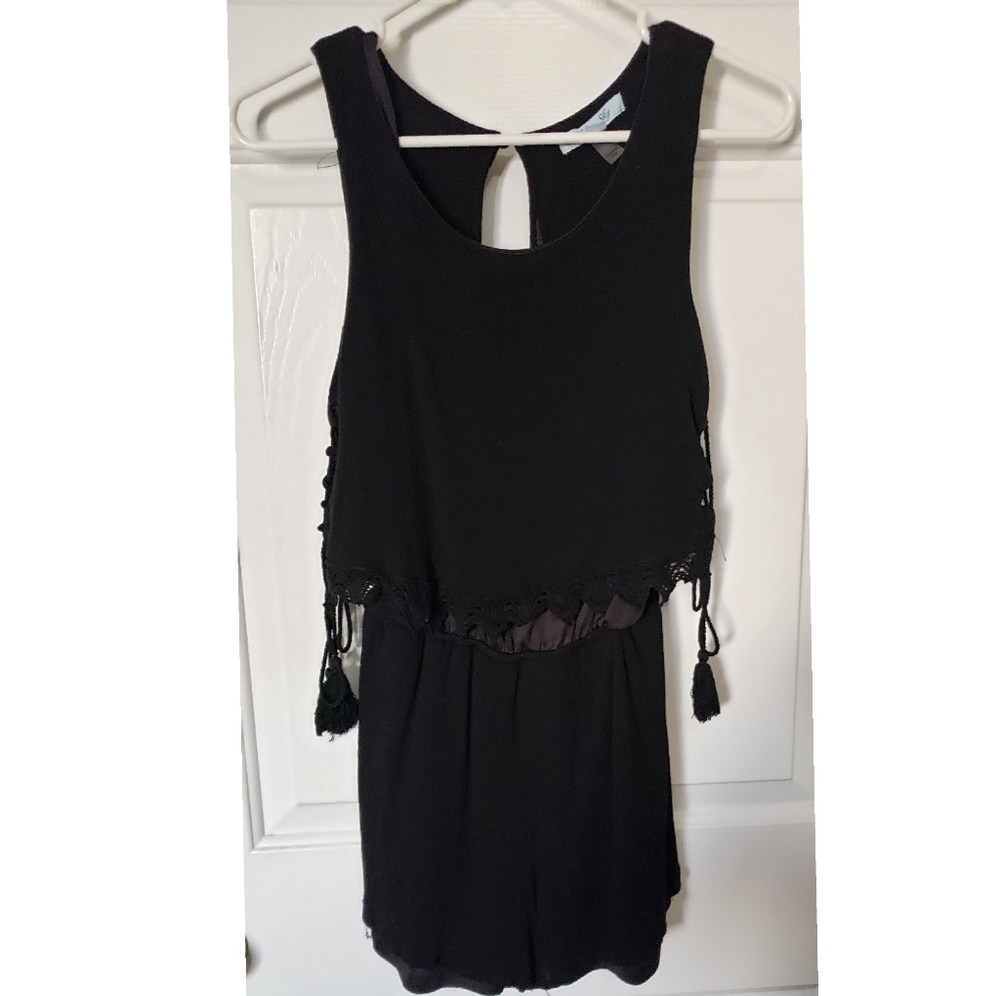 Black romper with open back